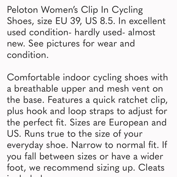 Peloton Women’s Delta Clip In Cycling Shoes, size EU 39, US 8.5 - Picture 9 of 9